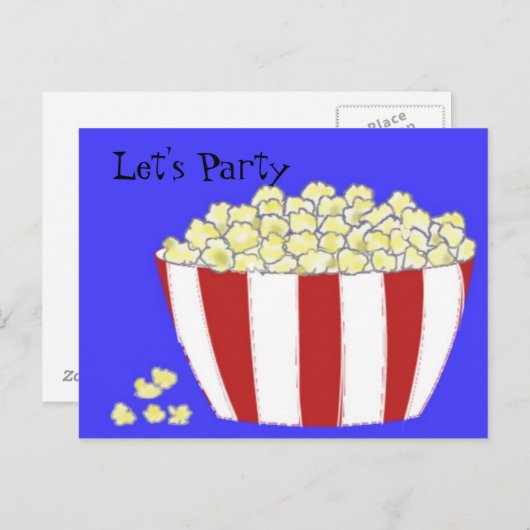 Popcorn - Invitation à fêter (Devant / Derrière)