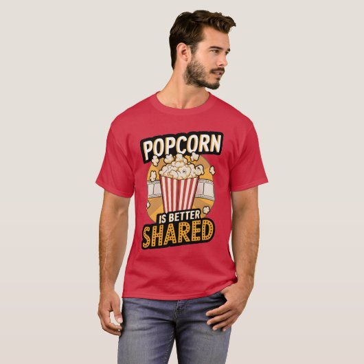 POPCORN IS BETTER SHARED girl T-shirt (Voorkant volledig)
