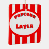 Popcorn Jouw naam Keramisch Ornament (Rechts)
