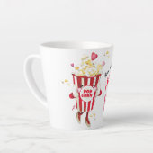 Popcorn Love Funny Pun Latte Mug (Angle gauche)