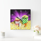 Popcorn Lovers Wall Clock Vierkante Klok (Huis)
