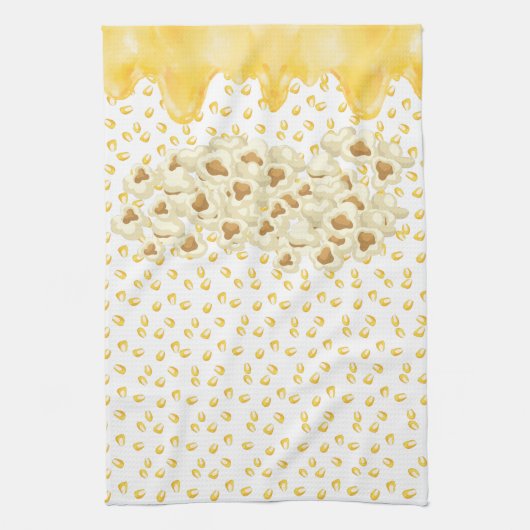 Popcorn met gesmolten boter theedoek (Verticaal)