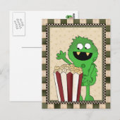 Popcorn Monster ajouter des mots carte postale (Devant / Derrière)