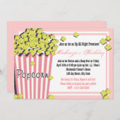 Popcorn Movie Sleepover Kaart (Voorkant / Achterkant)