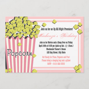 Popcorn Movie Sleepover Kaart