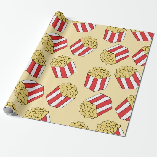 Popcorn naadloos patroon.  handgetekende cadeaupapier (Uitgerold)