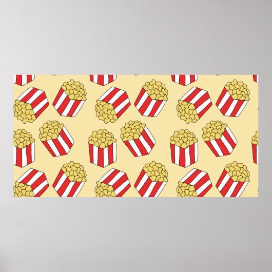 Popcorn naadloos patroon.  handgetekende poster (Voorkant)