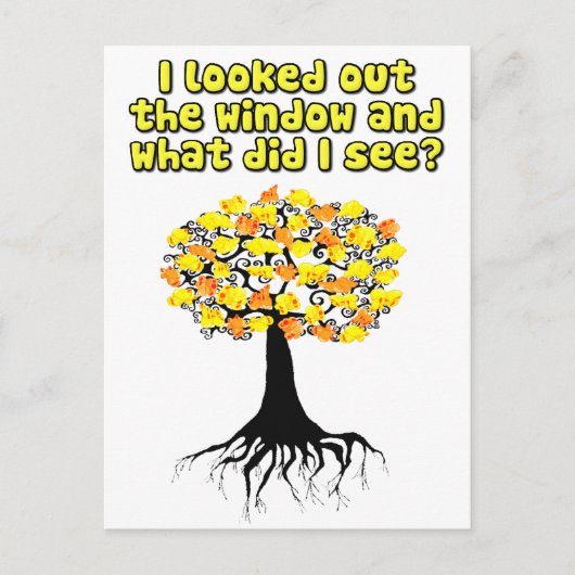 Popcorn op de abrikozenboom briefkaart (Voorkant)