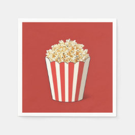 Popcorn op een rode achtergrond servet