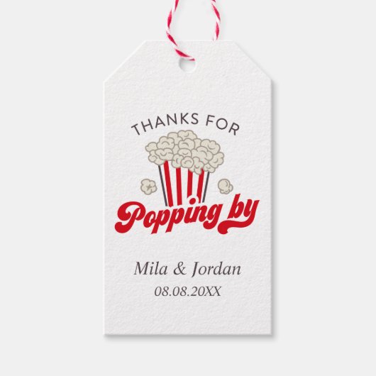 Popcorn Party Favor Gift Label Cadeaulabel (Voorkant)