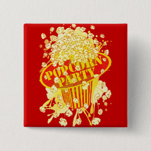 POPCORN_PARTY VIERKANTE BUTTON 5,1 CM