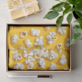 Popcorn Patroon op gele achtergrond Decoupage Tissuepapier (Geschenk)