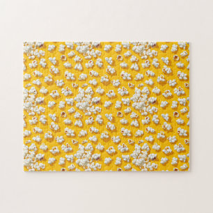 Popcorn patroon op gele achtergrond legpuzzel