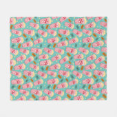Popcorn Pattern Night Theater Fun blauwgroen Fleece Deken (Voorkant (Horizontaal))