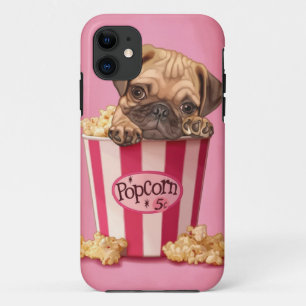 Popcorn Pug iPhone 11 Hoesje