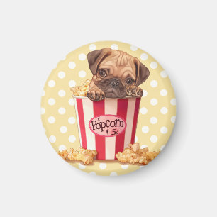 Popcorn Pug Magneet