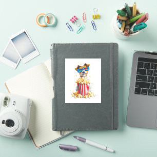 Popcorn Pup � film Night Dog Sticker