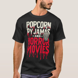 Popcorn pyjama en horrorfilms enge horror film t-shirt