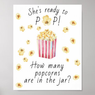 Popcorn - raad eens hoeveel popcorns er in een pot poster