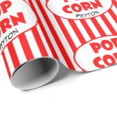 Popcorn Red Stripe, gepersonaliseerd Cadeaupapier (Rol Hoek)
