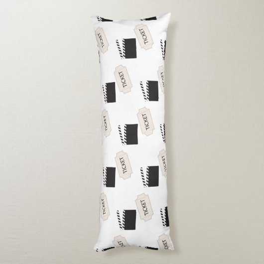 Popcorn Retro Film Bioscoop Monogram Lichaamskussen (Achterkant (Verticaal))