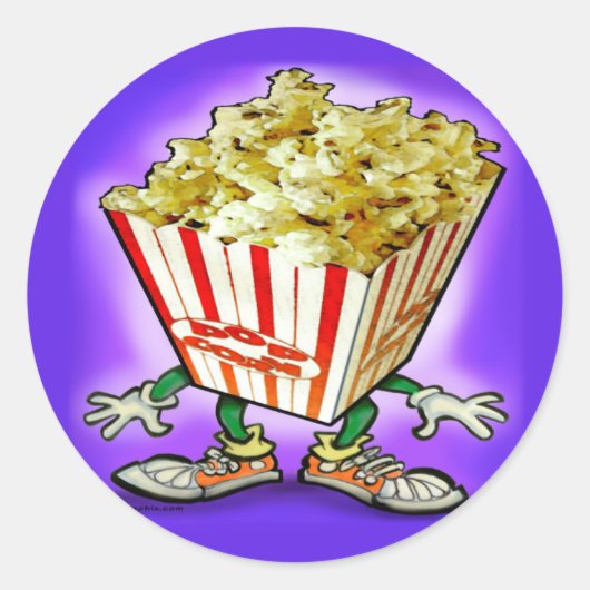 Popcorn Ronde Sticker (Voorkant)