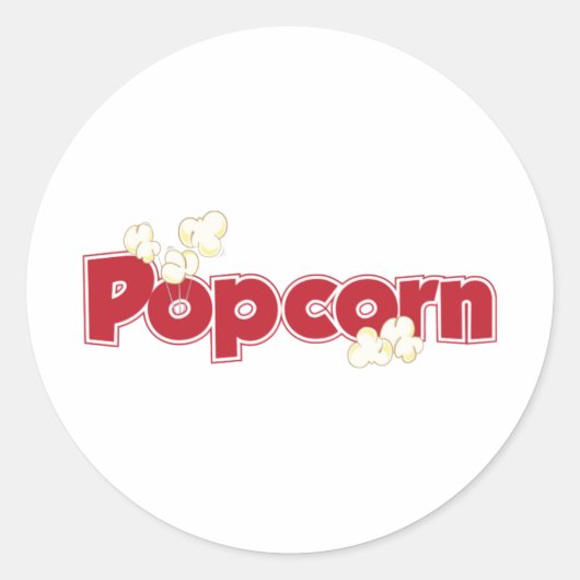Popcorn Ronde Sticker (Voorkant)