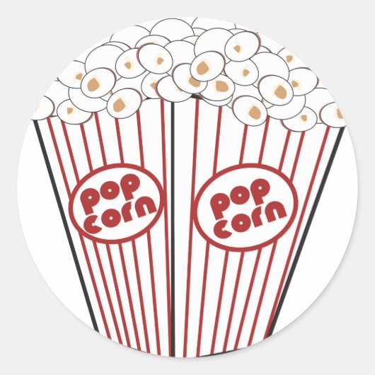 Popcorn Ronde Sticker (Voorkant)