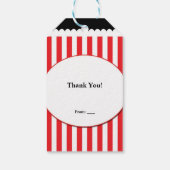 Popcorn rood & witte streep filmfeest cadeaulabel (Achterkant)