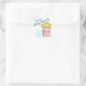 Popcorn roze Baby shower Vierkante Sticker (Tas)
