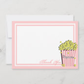 Popcorn Roze Flat Kaart Dank u (Voorkant)