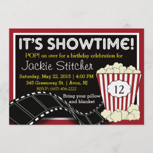 Popcorn "Showtime" uitnodiging