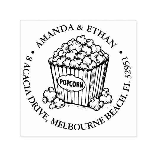 Popcorn Snack Thema Zelfinktende Stempel (Design)