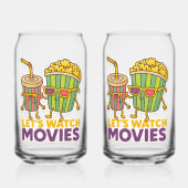 Popcorn & Soda Duo – Movie Night Vibes Blikvorm Glas (Voorkant)