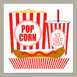 Popcorn Soda Hot Dogs Sign Poster