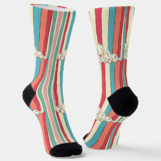 Popcorn Stripe Sokken - Movie Night Fun Design