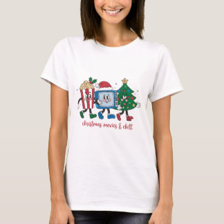 Popcorn, Telly, Tree, Kerstfilms en Chill T-shirt