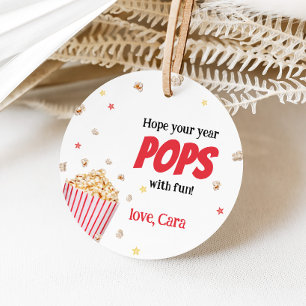 Popcorn Terug naar school Ronde gunst Tags Bedankjes Labels