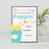 Popcorn Thème Enseignant de fin d'année Carte de r (Debout devant)