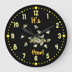 Popcorn Time Popcorn Lovers Kitchen Clock W/Minute Grote Klok