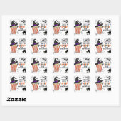 Popcorn trick or treat vierkante sticker (Vel)