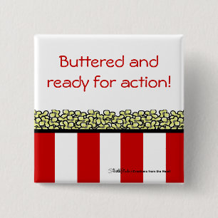 Popcorn Vierkante Button 5,1 Cm