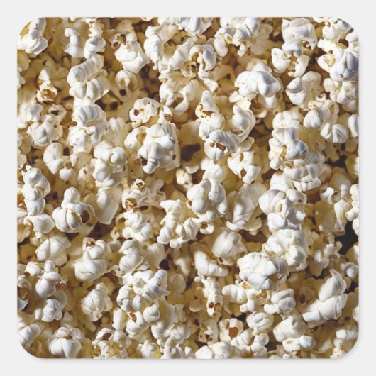 Popcorn Vierkante Sticker (Voorkant)
