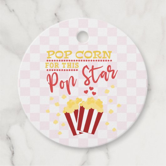 Popcorn voor deze Popstar Bedankjes Labels (Voorkant)