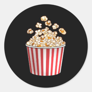 Popcorn voor Popcorn Theatre Movie Night Ronde Sticker