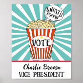 Popcorn Vote" Fun School Election Poster (Devant)