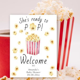 Popcorn Welkom baby shower feest foam board Poster