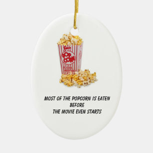 Popcorn wordt opgegeten voordat de film zelfs maar keramisch ornament