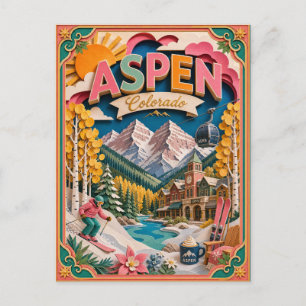 PopCut Staten Aspen Colorado Papier Kunst Briefkaart