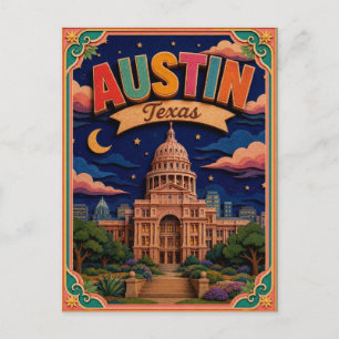 PopCut Staten Austin Texas Papieren Kunst Briefkaart